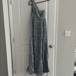 One-Shoulder Sequin Gown